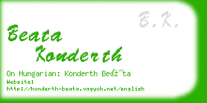 beata konderth business card